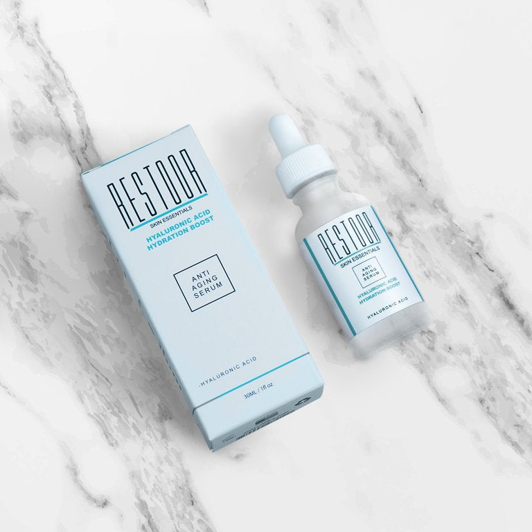 Restoor Skin Essentials Hyaluronic Acid Hydration Boost Ant-Aging Face Serum 1oz