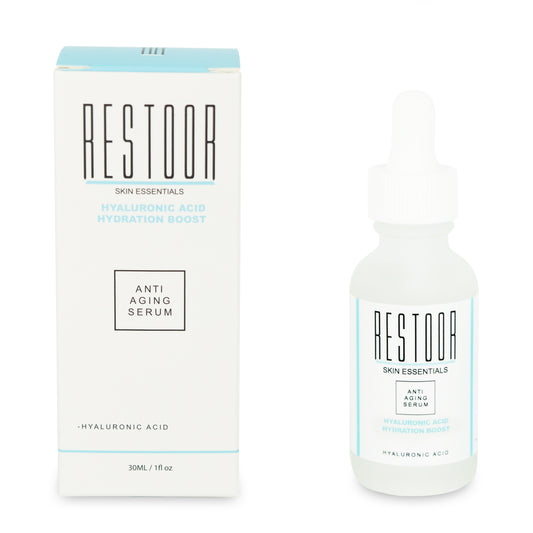 Restoor Skin Essentials Hyaluronic Acid Hydration Boost Ant-Aging Face Serum 1oz